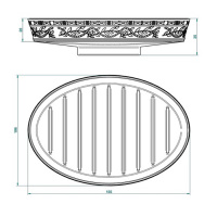 THG Marquise platinum decor Мыльница керамическая, настольная, декор платина, цвет: белый