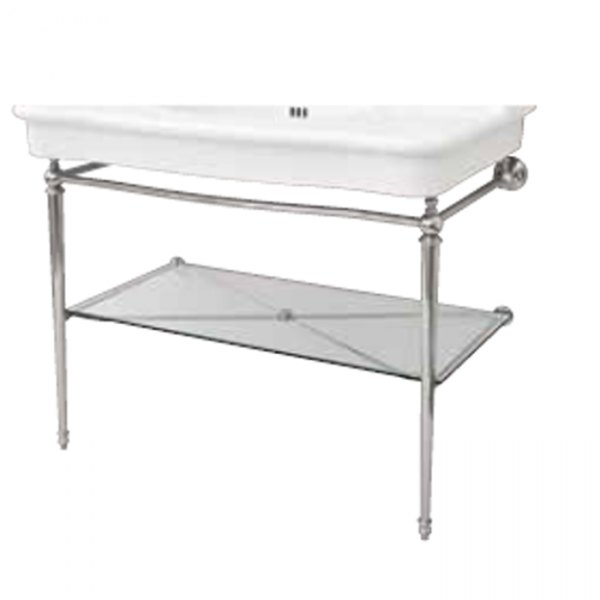 Artceram HERMITAGE Металлическая структура с раковиной 112х63см, на 3 отв., со стеклянной полкой. цвет хром,