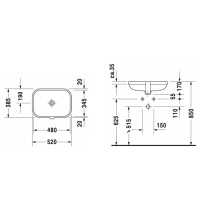 DURAVIT Happy D.2 Раковина 48х34.5 см, без отв., цвет: белый