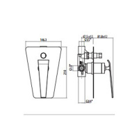 Gattoni Boomerang Смеситель встраиваемый для душа с внутренней частью, 2 источника, цвет: хром