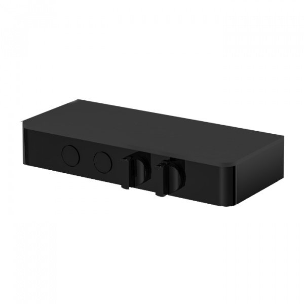 Carlo Frattini Switch Смеситель для душа встраиваемый, термостатичес, с запорн вент, 2 режима, вывод воды, цвет: черный матовый