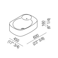 Agape Nivis Раковина 60х45х16 см, без отв., цвет: белый