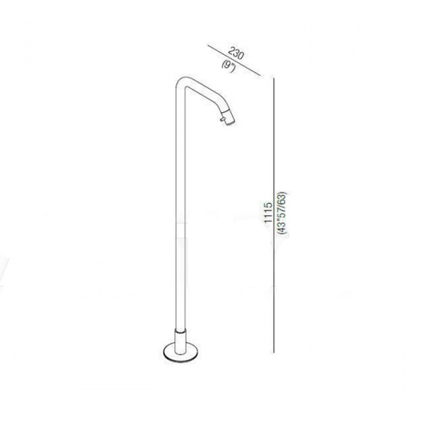 Agape Memory Напольный смеситель для ванны, без регулятора температуры, высота: 115см, цвет: хром