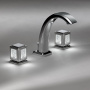THG Métropolis cristal clair Смеситель для раковины на 3 отверстия, ручки с подсветкой, с донным клапаном, цвет: хром