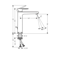 Hansgrohe Vernis Blend Смеситель для раковины, излив 190 мм, с донным клапаном, цвет: матовый черный