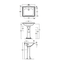 SIMAS Arcade Раковина 65х54 см, 1 отв., цвет: белый