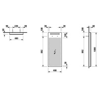 Laufen Alessi One Заркало, 40х6х100см, подвесное, с подсветкой, антизапотев.