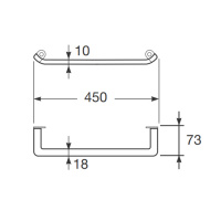Armani Roca Baia Полотенцедержатель для раковины 45х7.3х1.8см, подвесной, цвет: хром