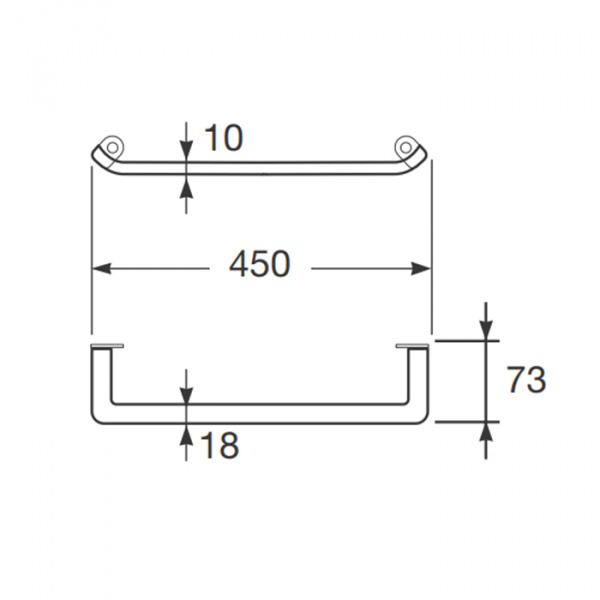 Armani Roca Baia Полотенцедержатель для раковины 45х7.3х1.8см, подвесной, цвет: хром