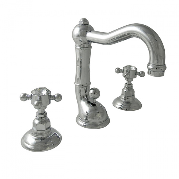 Nicolazzi Half Dome Crystal Смеситель для раковины  с поворотным изливом на 3 отверстия, излив: 165 мм, цвет: хром