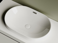 Умывальник овальный встраиваемый сверху в столешницу Element 600*400*195мм Ceramica Nova белый CN5020