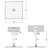 Gessi Rettangolo Верхний душ для потолочного крепления 300x300мм, цвет: хром