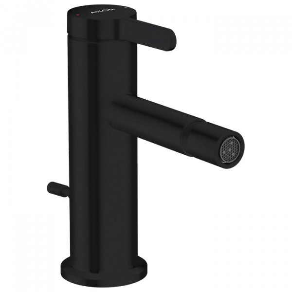 Axor One Смеситель для биде, 1 отв., с донным клапаном, цвет: черный матовый