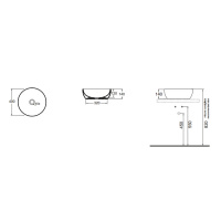 AZZURRA ELEGANCE Раковина 40х40x14 см, без отв., цвет: белый