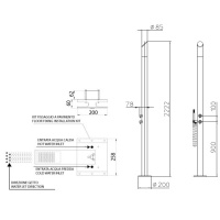Bossini Aquabambu Душевая колонна со смесителем и ручным душем, каскад, напольная, цвет: хром