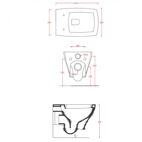 Artceram Jazz Унитаз подвесной 54х36 см, цвет: белый матовый, сиденье на выбор