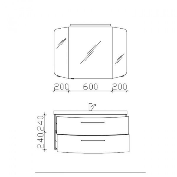 Pelipal Cassca Комплект мебели тумба 2 выдвижных ящика с раковиной  100см, Цвет: белый высокоглянцевый