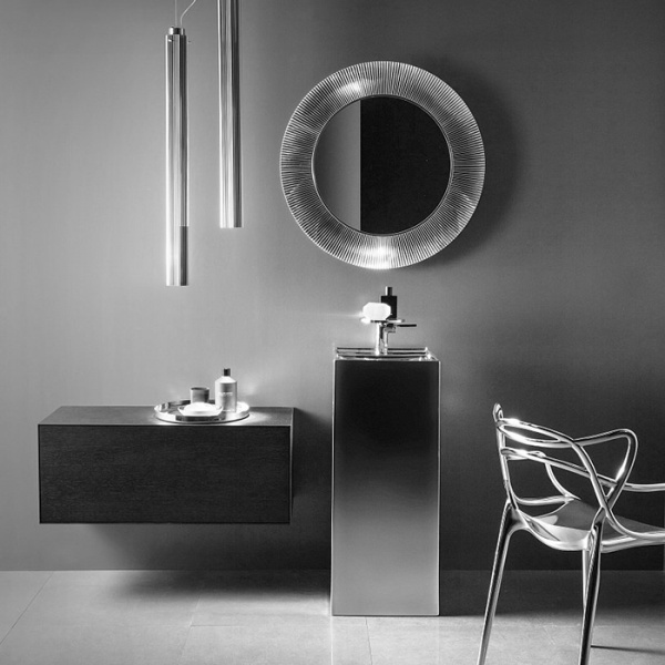 Laufen Kartell Зеркало круглое d=78см, настенное, без подсветки, цвет: серебряный