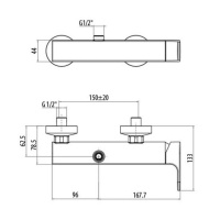 Gattoni H2Omix1000 Душевая стойка с верхним душем со смесителем, цвет: хром