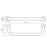 EMCO Rondo2 Поручень, 300мм, подвесной, цвет: хром