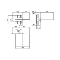 Fantini Milano Верхний душ с функцией водопада, латунь, настенный, цвет: хром