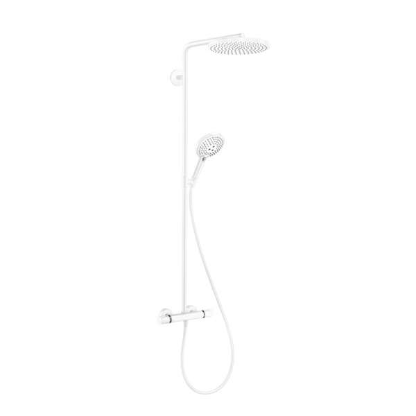 Hansgrohe Raindance Душевая стойка с термостатом 1jet (верхний душ 240мм, ручной душ с держателем), цвет: белый матовый