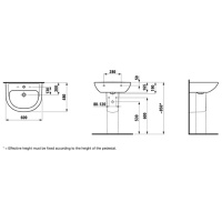 Laufen Pro Раковина 60х48х16,5 см, подвесная, с 1 отв., по центу, c переливом, цвет: белый