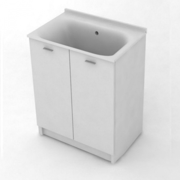 Kerasan Aquadom Комплект для постирочной 75х50см: база + раковина без отв-я под смеситель+выпуск с сифоном , цвет: белый матовый