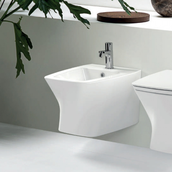 Azzurra Hera Биде подвесное 57х38х36,5 см,   с 1 отв под смеситель, с крепежами, цвет: белый