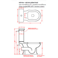 Artceram Hermitage Унитаз напольный 71х36хh38,5см, (чаша моноблока), слив в стену, с крепежом, цвет: черный глянцевый