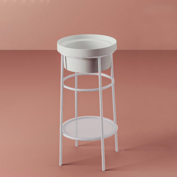 Artceram Fuori Scala Металическая структура Ø38хh83см с раковиной, без отв., Fuori Scala Ø40, цвет: белый матовый/белый глянцевый