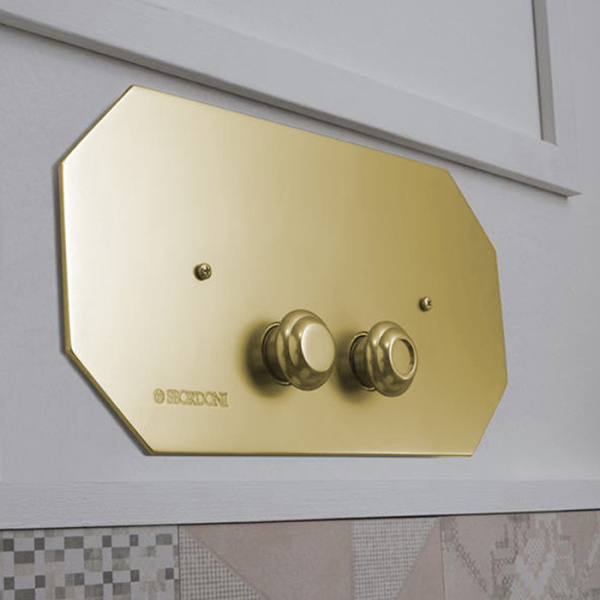 Sbordoni Romana Панель двойного смыва, для механизма Geberit UNICA, KOMBIFIX, UP300,UP320, цвет: золото