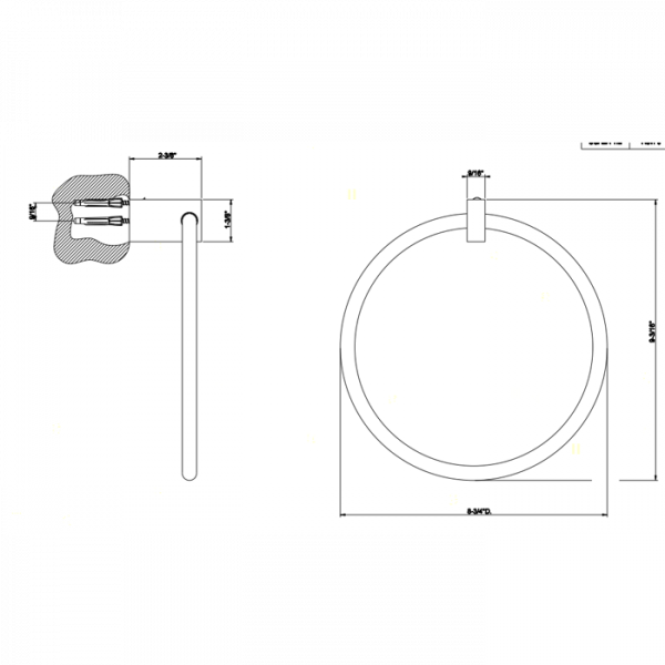 Gessi Rettangolo Полотенцедержатель &quotкольцо&quot 22см., подвесной, цвет: хром