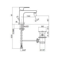 GATTONI Kubik Смеситель для биде с донным клапаном,  цвет хром