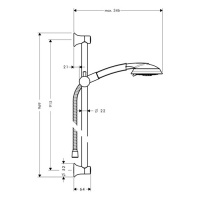 Hansgrohe Raindance Classic 100 AIR 3 jet/Unica Classic Душевой гарнитур 90см, цвет: хром