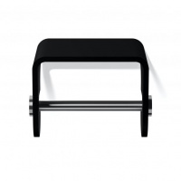 Decor Walther Black Stone TPH4 Держатель туалетной бумаги, подвесной, цвет: черный матовый / сталь матовая