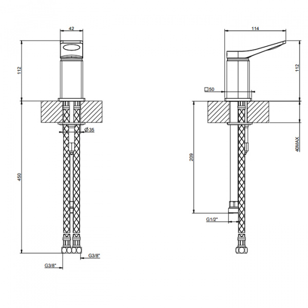 Gessi Rilievo Рычаг удаленного управления., цвет: black XL