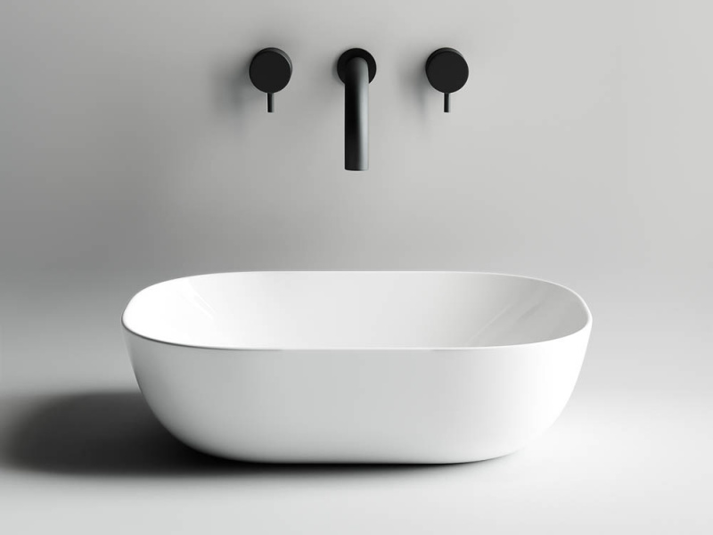 Умывальник чаша накладная прямоугольная Element 455*325*135мм Ceramica Nova белый CN6009