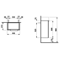 Laufen Kartell Тумба с раковиной, 44.5х27.5х61.5см, с 1 дверцей, с сифоном, цвет: серый матовый