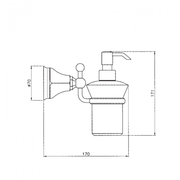 Nicolazzi Teide Дозатор для жидкого мыла подвесной, цвет: золото/белый