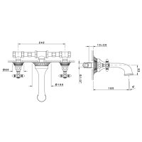 Nicolazzi Impero Смеситель настенный на 3 отверстия, цвет: золото
