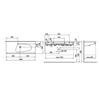 Laufen Palomba Раковина 120х50х4 см, без отв., полка слева, цвет: белый