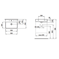 Laufen VAL Раковина 55х42x11.5 см, без отв., цвет: белый