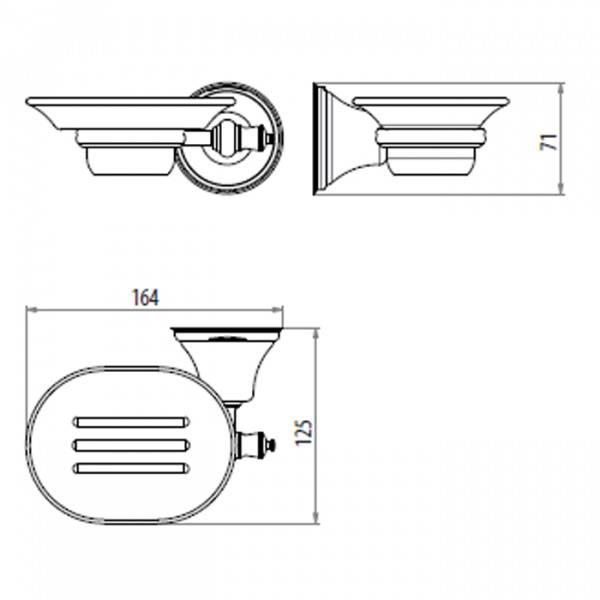 Gattoni Vivaldi Мыльница подвесная керамическая белая, цвет: хром