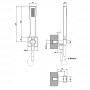 Gessi Mimi Душевой комплект: вывод воды на 1/2”, держатель и ручной душ, цвет: Finox
