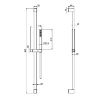 Carlo Frattini Wellness Душевая штанга с ручным душем и шлангом 1500 мм., цвет: хром
