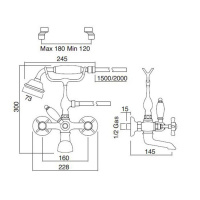 Sbordoni Antica Смеситель для ванны на 2 отверстия, цвет: черный никель