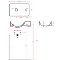 Artceram LAVAMANI UNION Раковина 27х45 см, 1 отв., подвесная, со слив-переливом, цвет: белый