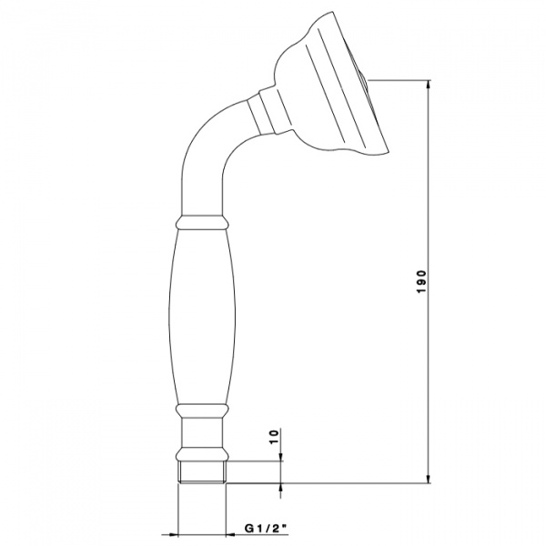 Nicolazzi Doccia Лейка ручного душа, ручка белая керамика, цвет: хром
