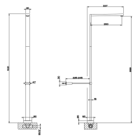 Gessi Rettangolo Напольный излив для ванны h1021мм, внешняя часть, цвет: хром